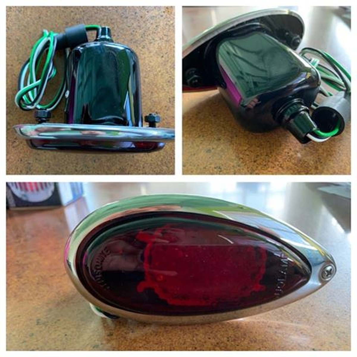 Ford Tail Lights - 1938-39  Ford Tail light Red LED teardrop Glass Lens