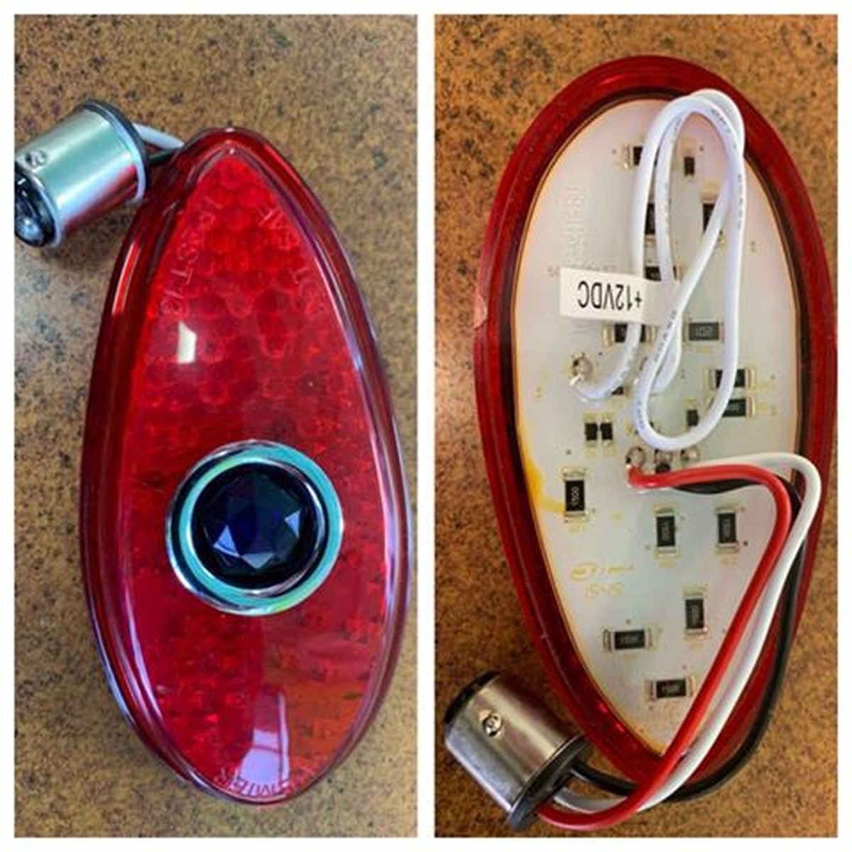 Ford Tail Lights - 1938-39 LED Tail Light with Blue Dot