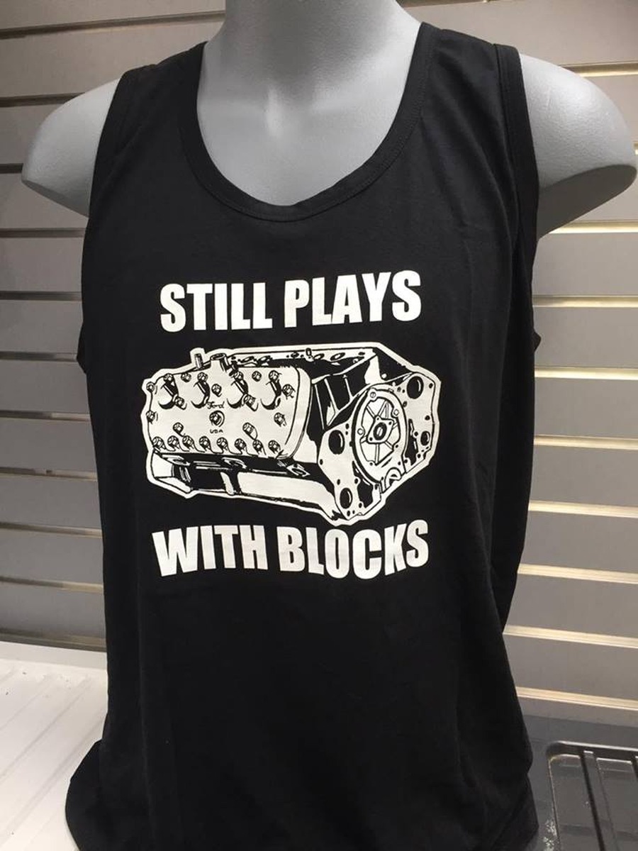 T-Shirts & Singlets - Still Plays with Blocks (Singlet)