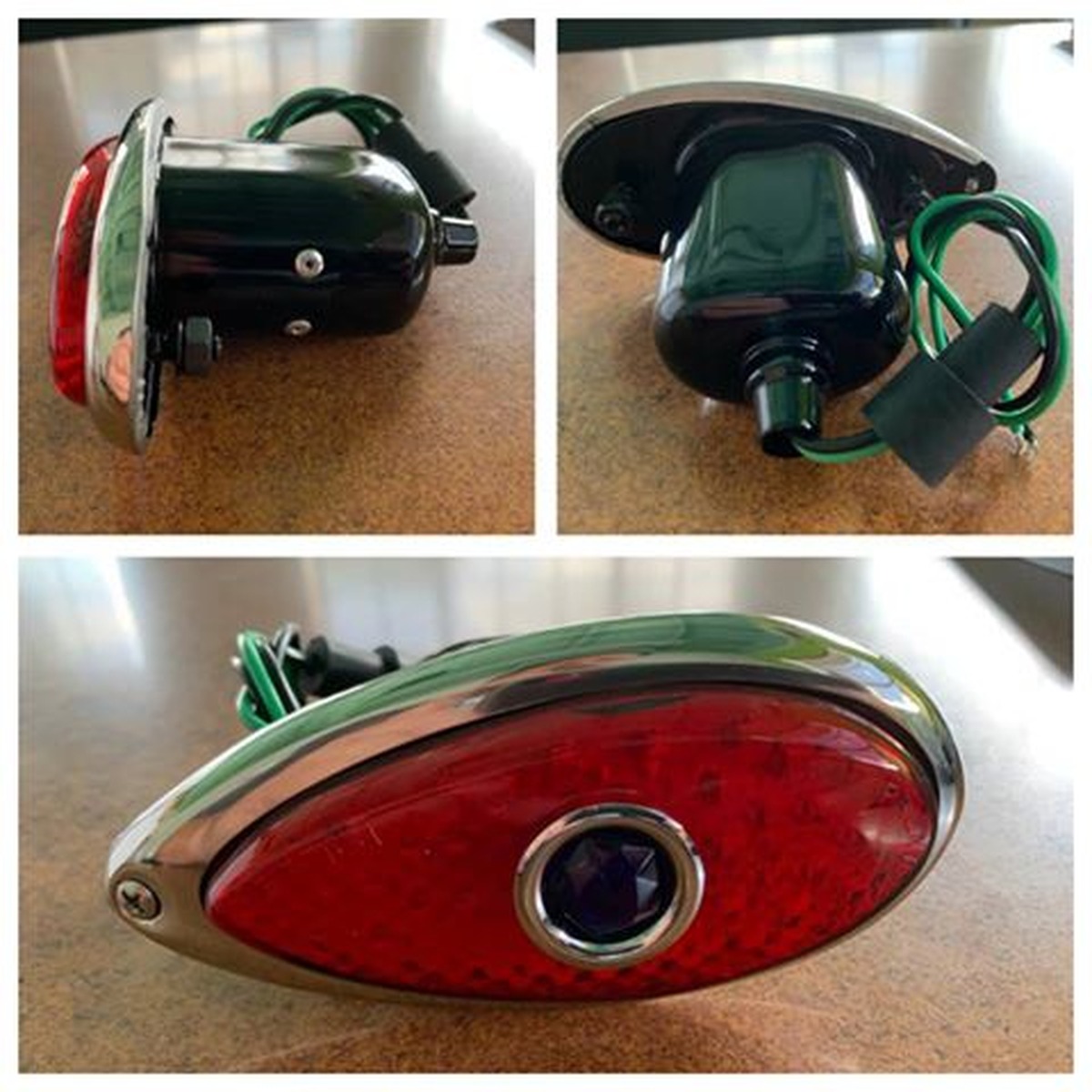 Ford Tail Lights - Tail light Assy LED with Blue Dot Thin Lense 1938-39